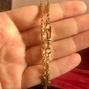 Antique Art Deco 1920s Solid Gold 9k Watch Chain